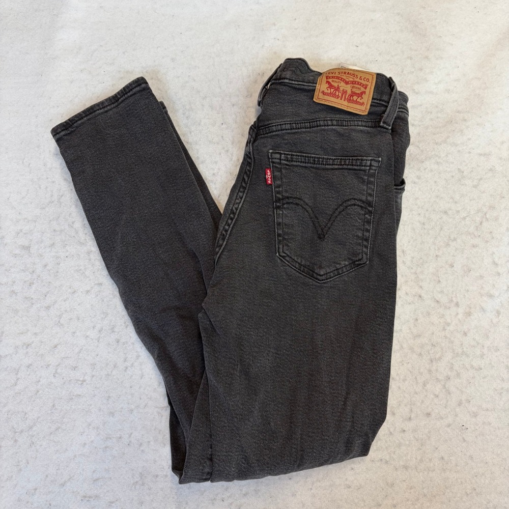 Levi's 721 High Rise Skinny Jeans Womens W27 L29 Gray Washed Denim Stretch